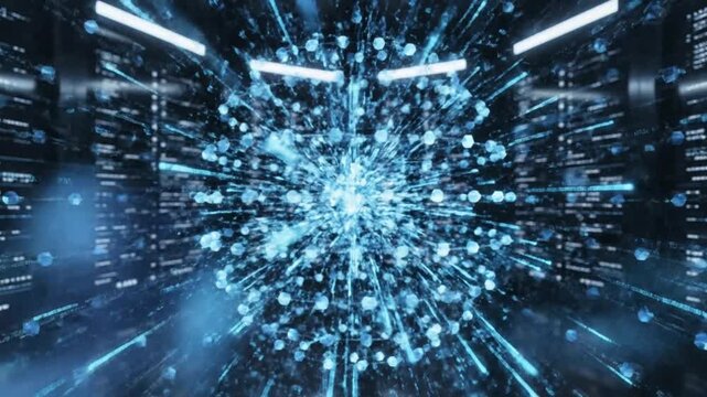 Financial technology enables digital payment networks in a futuristic smart payment system.