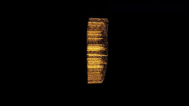Luxury animation of a Chinese zodiac tiger head formed by shimmering golden glitter particles rotating in a seamless loop. Perfect for New Year celebrations and culture overlays.