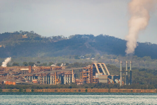 Long distance view of an industrial site near Gladstone