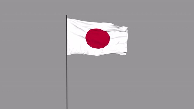 Japan Flag Animation 4K Transparent Background with Alpha Channel