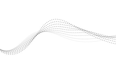 Fototapeta premium Abstract Wavy Lines Minimal Background with Dotted Waves for Technology and Data Design.