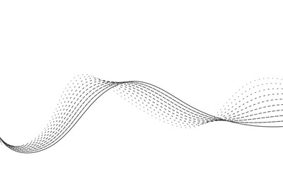 Fototapeta premium Abstract Wavy Lines Minimal Background with Dotted Waves for Technology and Data Design.