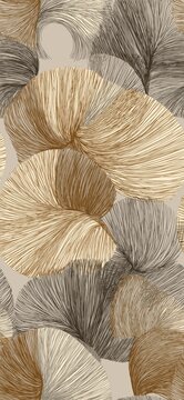 Abstract seamless repeat pattern with swirling circles in natural tones. Abstract seamless repeat pattern featuring swirling circular shapes over a linen texture background