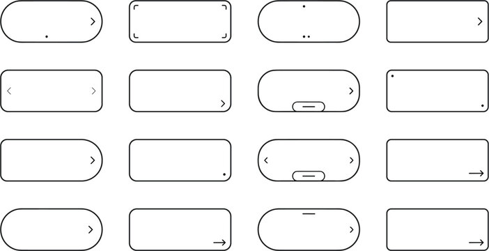 Collection of various button and tab ui wireframes for interface design
