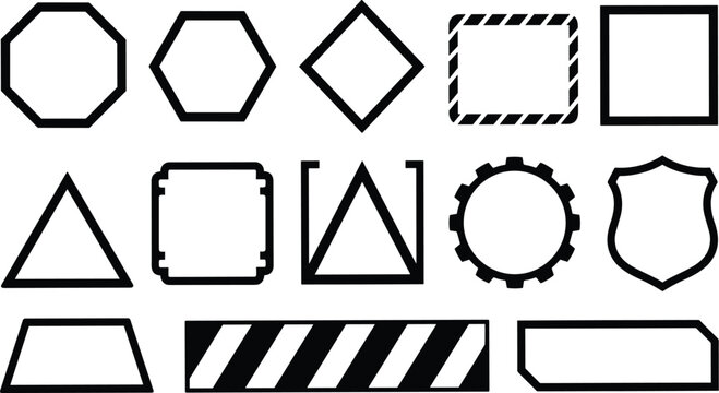 Collection of various geometric shapes and symbols
