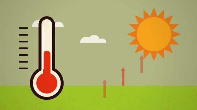 Animation showing rising heat and environmental drought impact