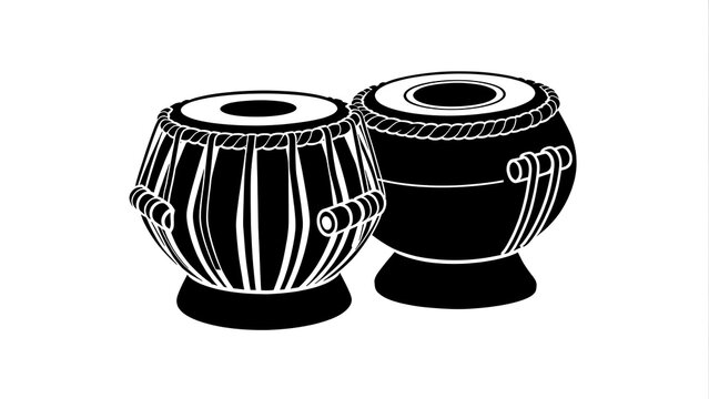 Black and white ceramic coffee mug set isolated on white background.