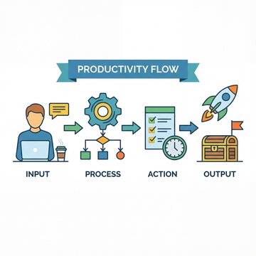 Workflow Process Illustration for Productivity Enhancement and Output Optimization.