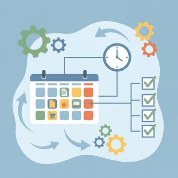 Business Planning and Scheduling Concept with Calendar and Clock.