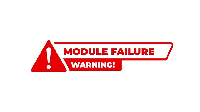 Module Failure Warning Symbol Animation With Red Hazard Icon For System Alert Of Danger On White