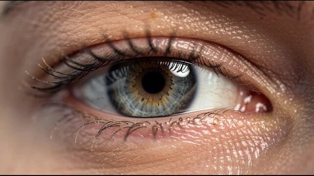Close up of human eye details.
