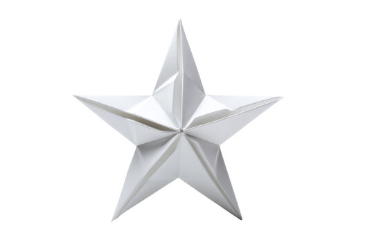 Intricate paper star isolated on transparent background.
