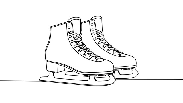 Black and white line drawing of a sneaker with laces.