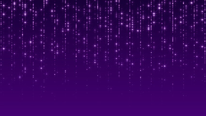 Naklejka premium Purple Sparkle Rain Falling Lights ,Glittering Star Particle Background for Celebration and Christmas , New Year Holiday,blank social media design element