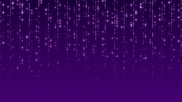 Purple Sparkle Rain Falling Lights ,Glittering Star Particle Background for Celebration and Christmas , New Year Holiday,blank social media design element