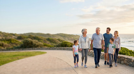 Obraz premium Active grandparents promoting family longevity and healthy lifestyle