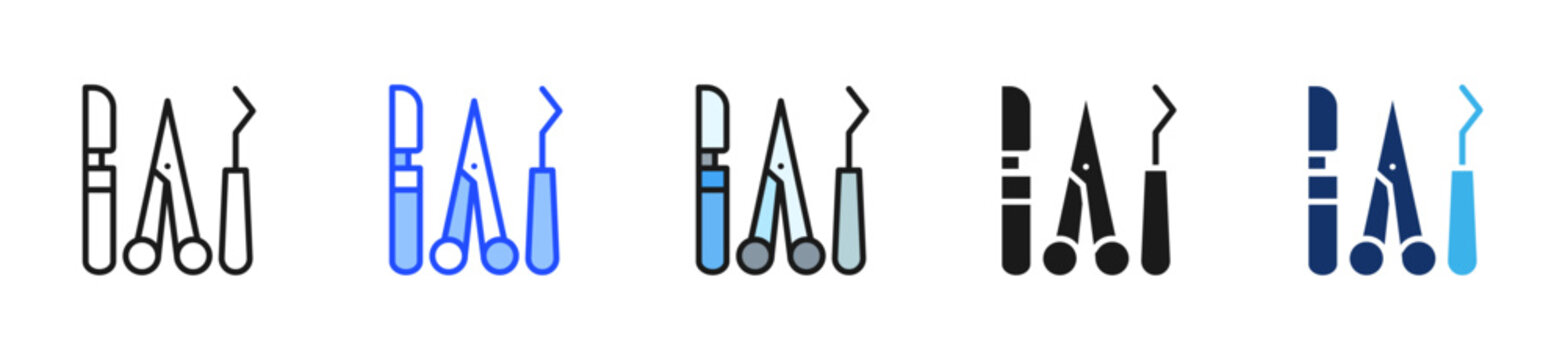 Surgery Tools Icon Collection With Multiple Styles