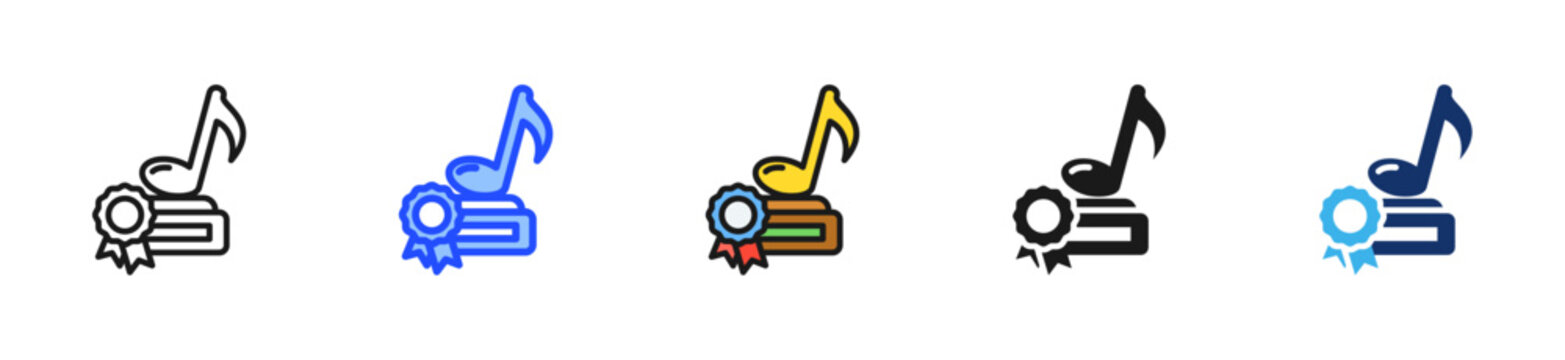 Music Award Icon Collection With Multiple Styles