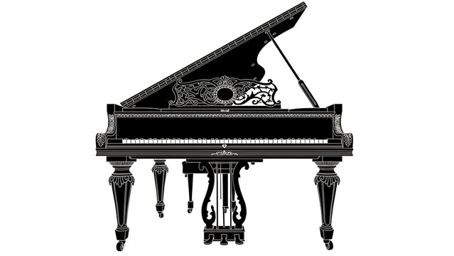 Black antique typewriter with decorative key on top.