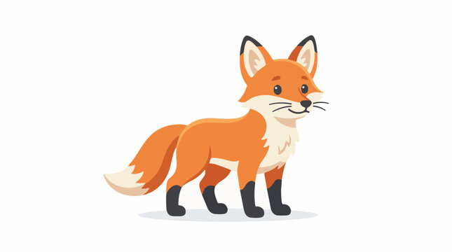 A cartoon illustration of a fox with orange fur and black legs