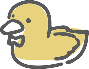 お風呂のアヒルのおもちゃのイラスト © こんぶあめ