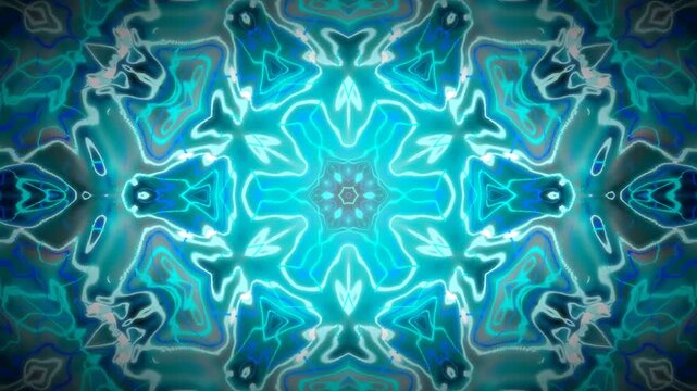 Cyber ocean fractal kaleidoscope mandala psychedelic pattern