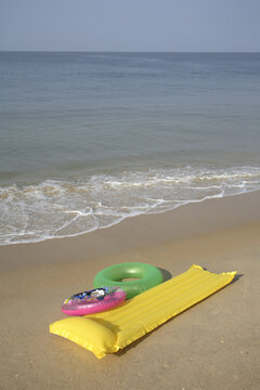 float rings on the beach