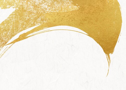 金色の毛筆アートのある和風背景