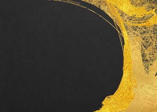 金色の毛筆アートのある和風背景