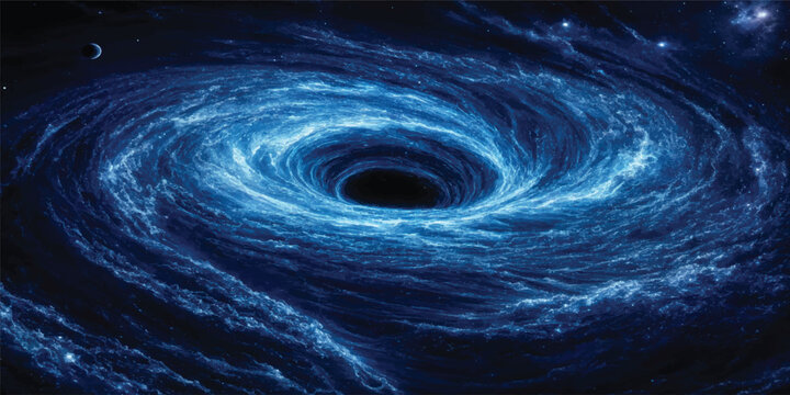 Abstract Blue Cosmic Vortex And Black Hole Formation With Dynamic Galactic Energy Flow