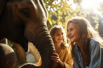 Obraz premium Zoo elephant wildlife laughing.