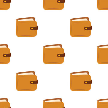 leather wallet seamless pattern