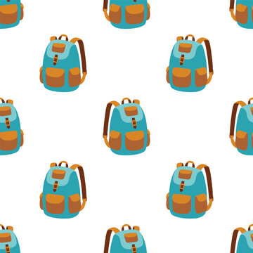 seamless pattern with backpack