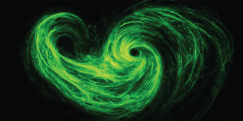 Abstract Green Energy Spiral With Dynamic Galactic Motion And Vibrant Cosmic Flow Background © Midul