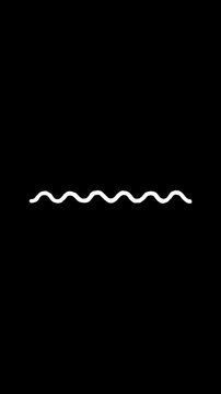 Hand Drawn Wavy Line Animation on Transparent Background with Alpha Channel