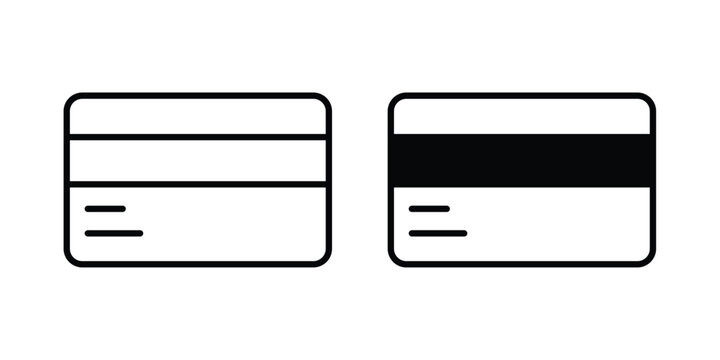 debit card icon in line art design vector concepts