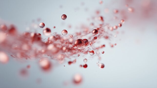 Airborne virus abstract background, translucent particles suspended in air, soft gradient lighting, minimal visual noise, medical presentation background, high usability stock image