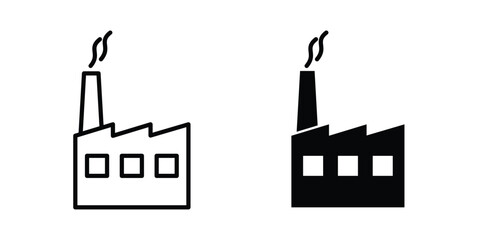 Fototapeta premium Factory icon in line art design vector concepts