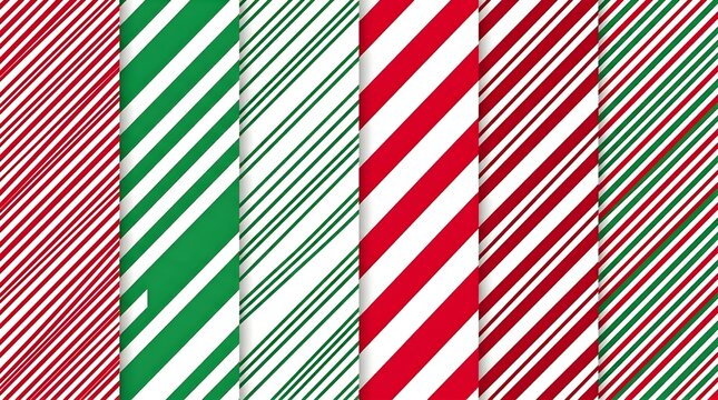 Yuletide peppermint twist pattern set for wrapping paper and textiles.