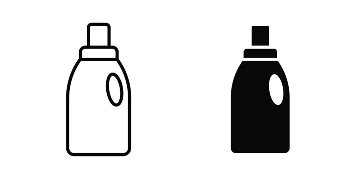laundry detergent bottle icon in line art design vector concepts