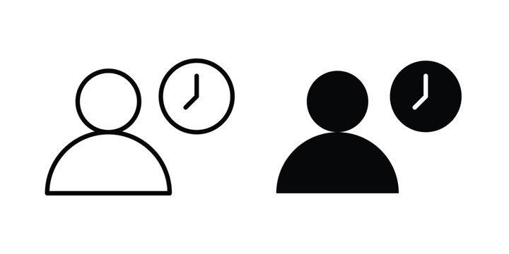 Office hours icon in line art design vector concepts