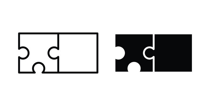 Puzzle compatible icon in line art design vector concepts
