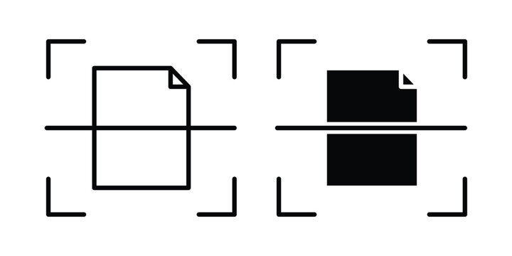 Scan documents icon in line art design vector concepts
