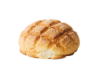 Fototapeta premium Japanese Melon Pan Sweet Bread Isolated on Black Background