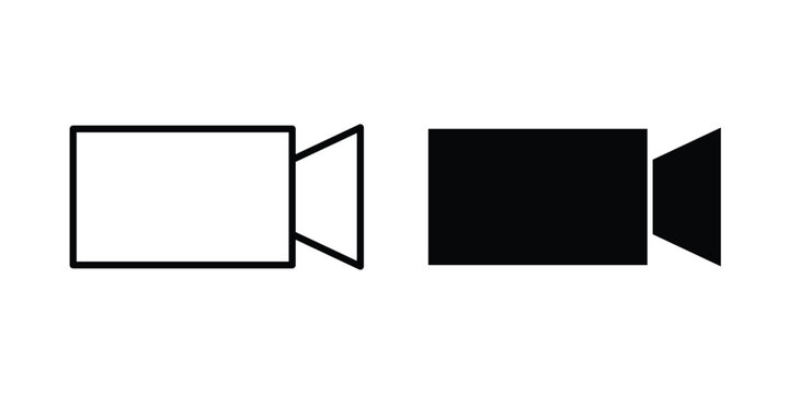 Video call icon in line art design vector concepts