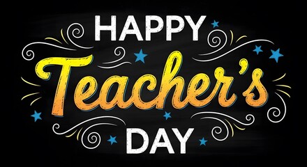 Obraz premium Happy teachers day celebration background