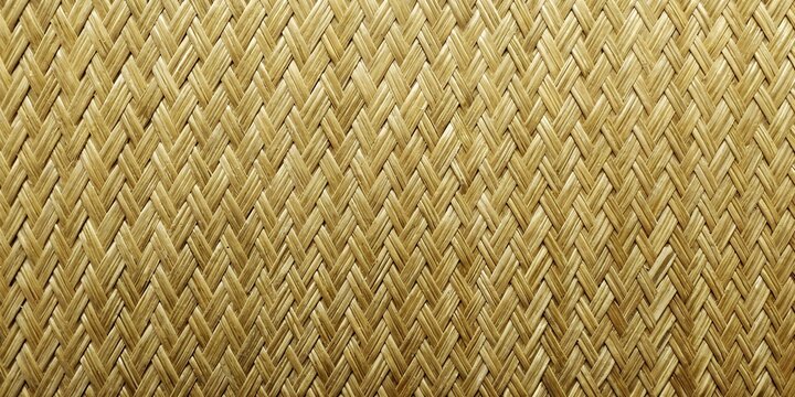 Natural tan woven bamboo herringbone pattern matting background