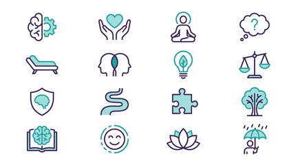 Fototapeta premium Mindful Self Care Mental Health Brain Wellness Learning and Solutions for Inner Peace