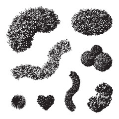 Set of top view bush silhouettes for architectural landscaping plans and design projects. © Sara Studio