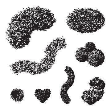 Set of top view bush silhouettes for architectural landscaping plans and design projects.